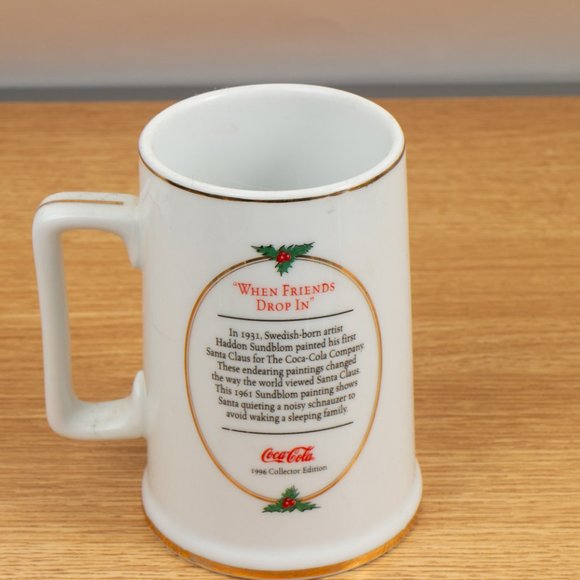 Ultimate Source Coca Cola 1996 When Friends Drop In Cup Santa Christmas Mug - Picture 2 of 4